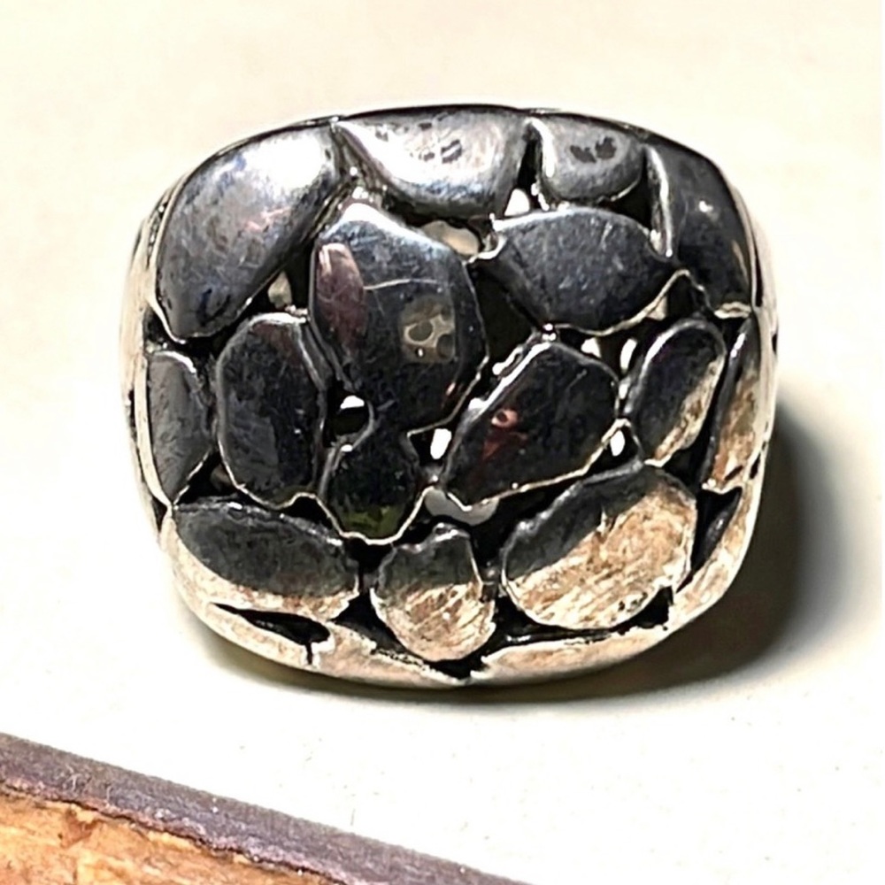 Auction Silver Plated Nugget Ring - image 6